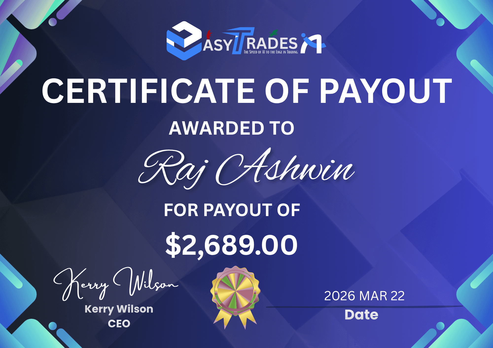 Trader Payout Showing